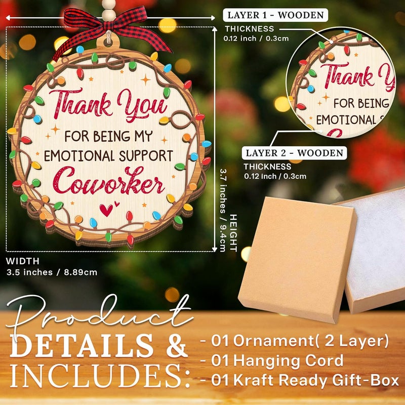 HEXMOZ Coworker Ornament - Christmas Coworkers Thank You Gifts for Work Besties, Work Friends - Funny Secret Santa Holiday Gag Gift Ideas for Women, Men - Xmas Ornament 2025, Office Christmas Decor - Image 2